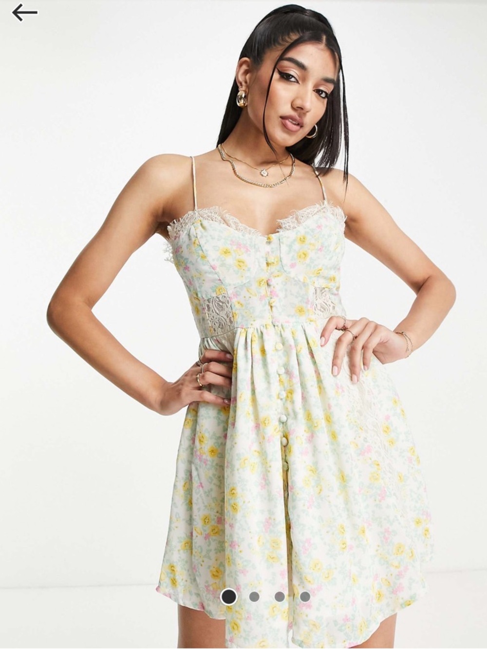 ASOS White Floral Lace Mini Dress
